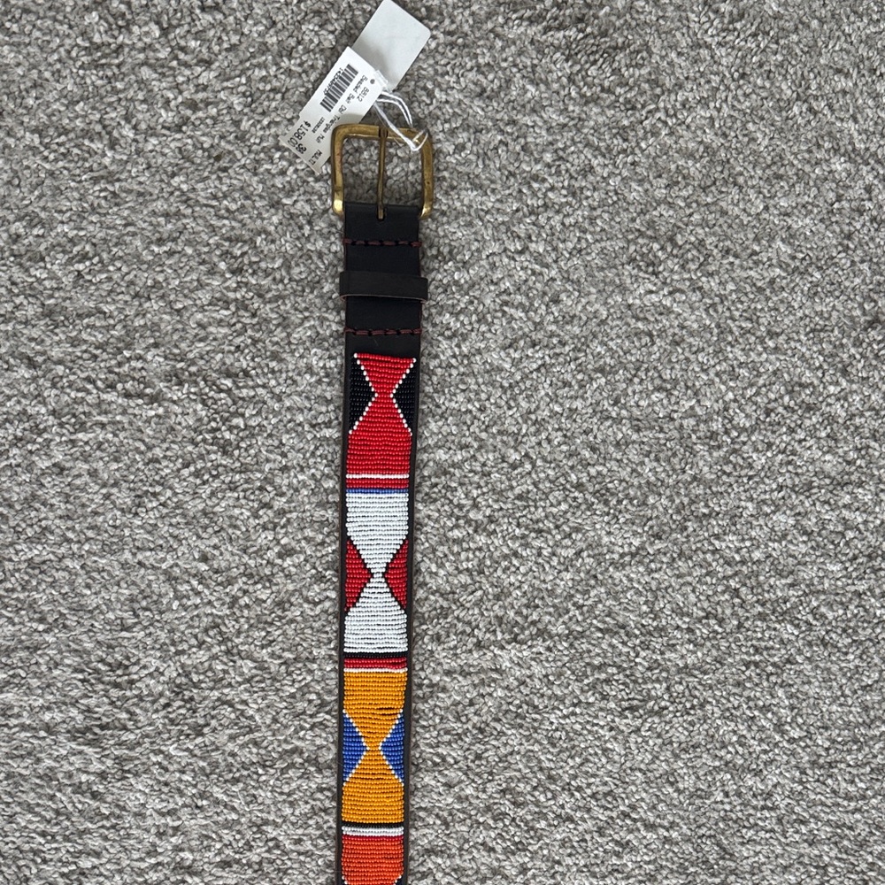 Colorful Beaded Belt with Geometric Patterns